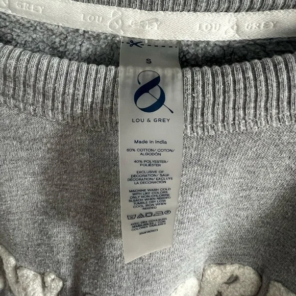 Lou & Grey New York City Sweatshirt Gray Size S Chenille Letter Pullover - Picture 5 of 5